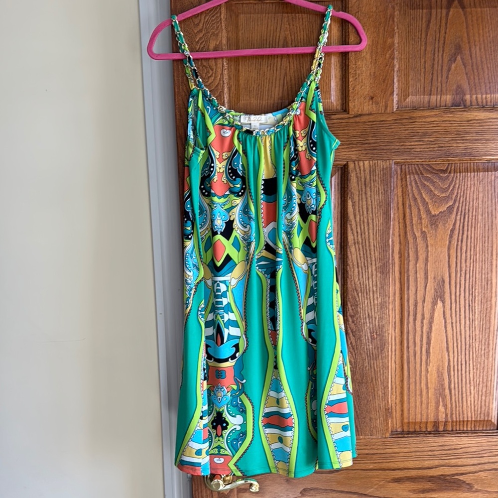Colorful Patterned Sleeveless Dress